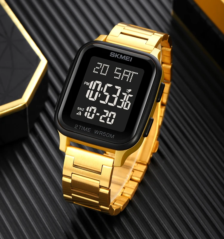 Top selling skmei 1859 jam tangan  rectangular 50 meters water resistance digital watch sport watch men wrist