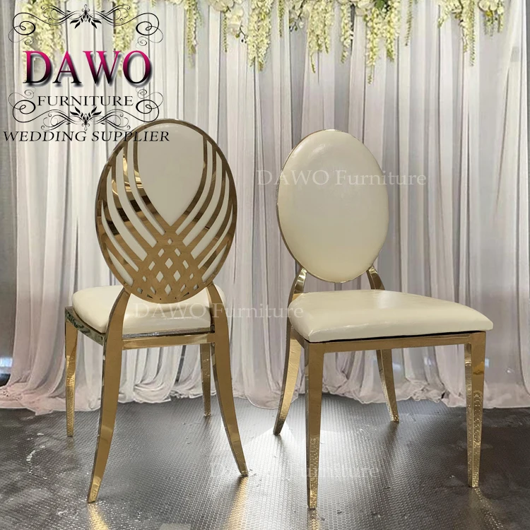top grade  leather seat event royal gold wedding chairs for sale