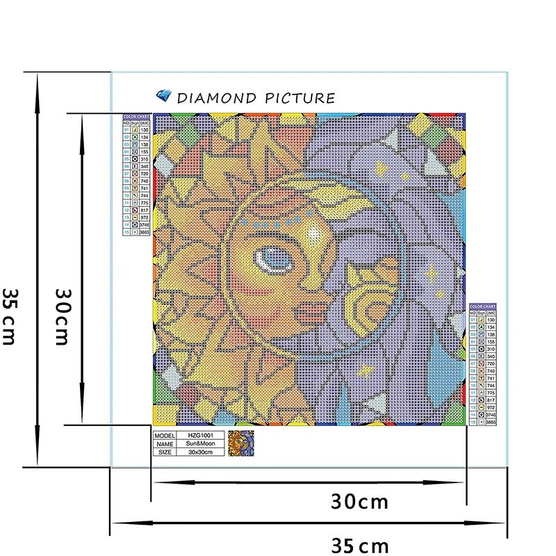 Home Decorations Rhinestones Full Diamond Art Sun and Moon Drill 5d DIY Diamond painting