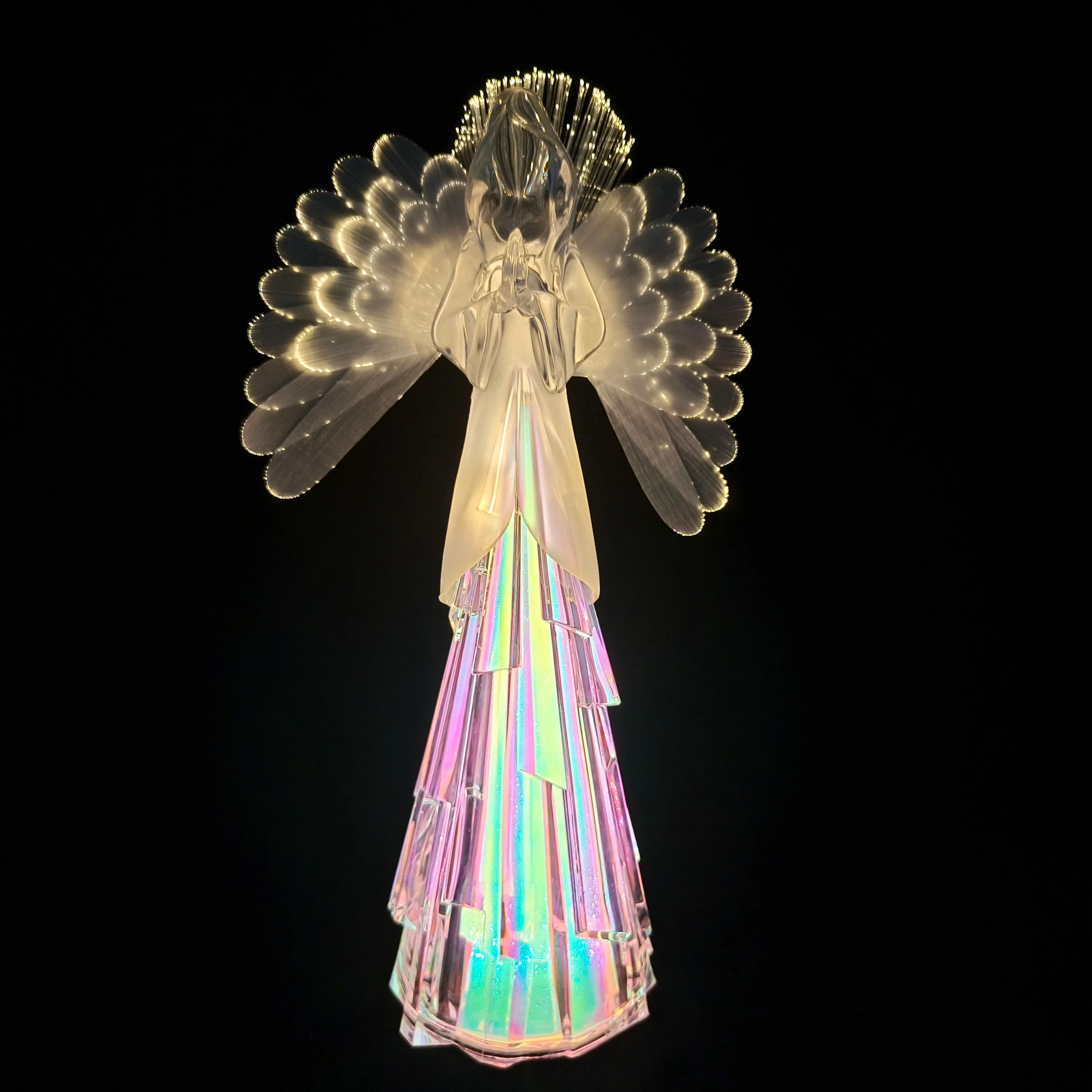 Осветите Рождественский орнамент стеклянный Ангел со светодиод