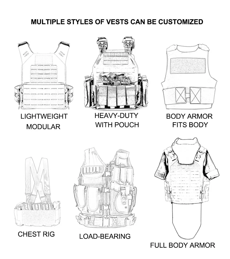 Black Tactical Vest Heavy Duty Plate Carrier Assault Armor Vest