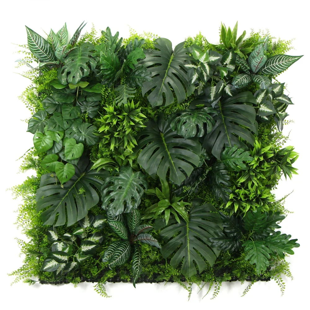 uv outdoor green artificial background wall artificial plants