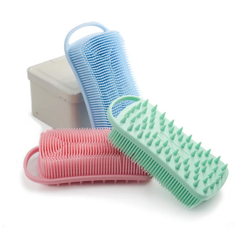 BEAUFLY hot selling Double-sided Body Brush Gentle Exfoliating silicone hair brush silicone body shower bath brush