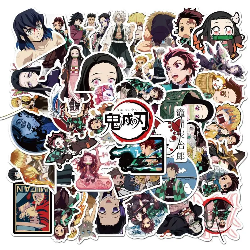 
ZY0010C 50pcs/bag Japanese anime doodles Demon Slayer sticker custom good quality funny stickers 