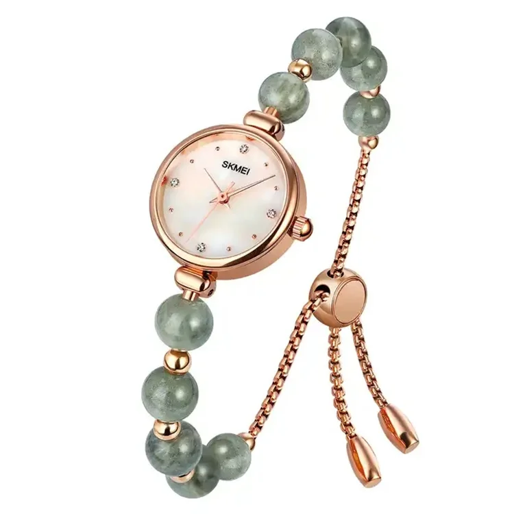 SKMEI Women Romantic Quartz Watches natural stone Female Clock pearl Bracelet Ladies Wristwatches Relogio Feminino Relojes 1983