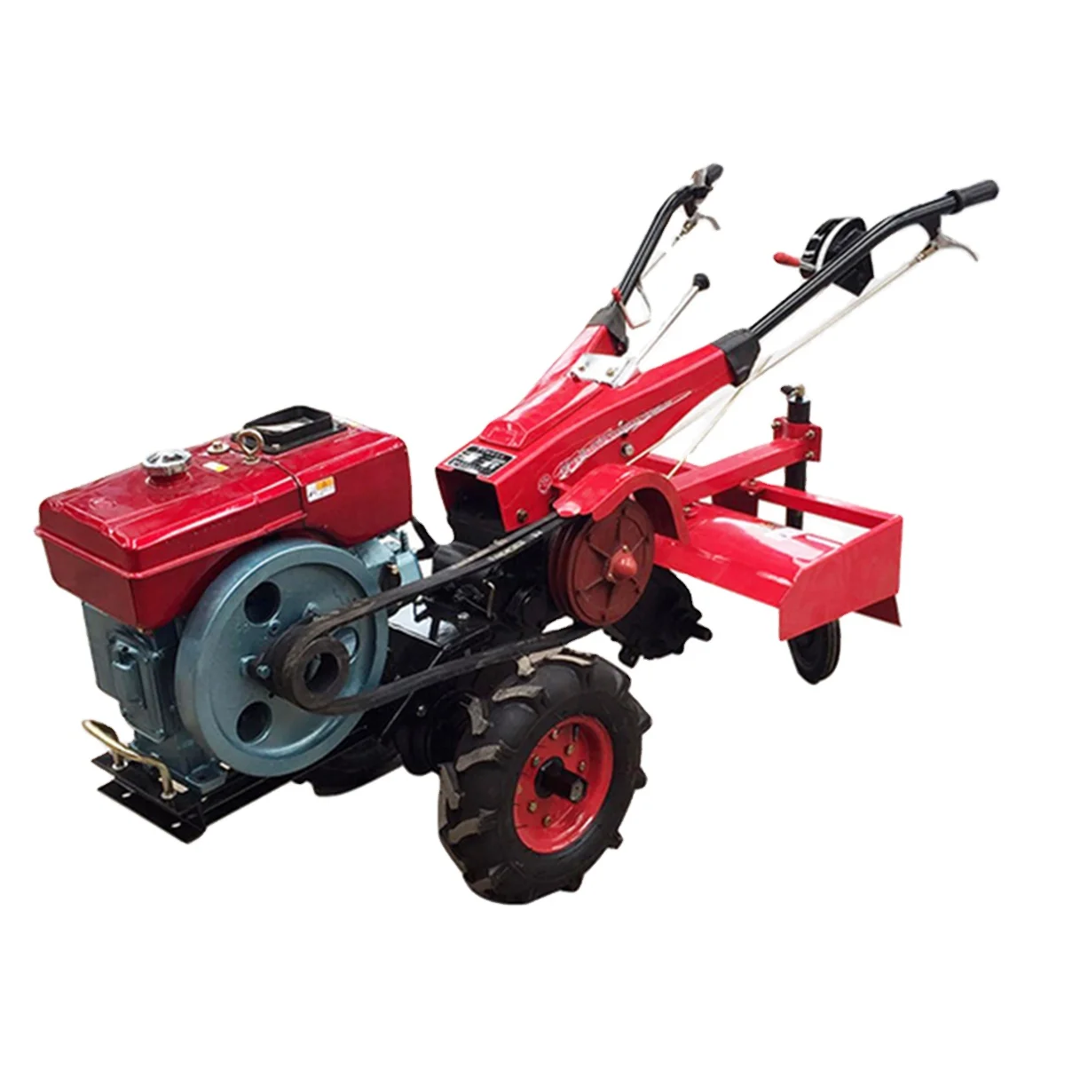 New Design Farm Lawn Mini Hand Held Walking Tractor With Double Plow