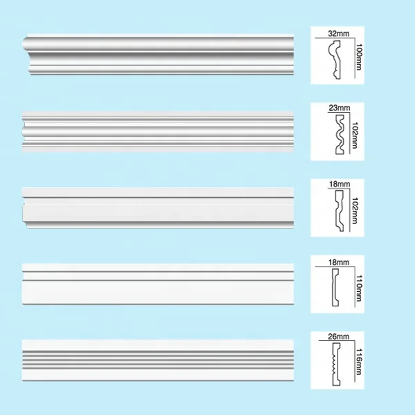 High Density Polyurethane Wall Base Tiles PU Skirting Baseboard for Decoration