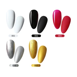 Free Sample 15 Ml China New High Quality Pigmented Solid Pure Color Black Brown Pink White UV Esmaltes Nail Gel Polish