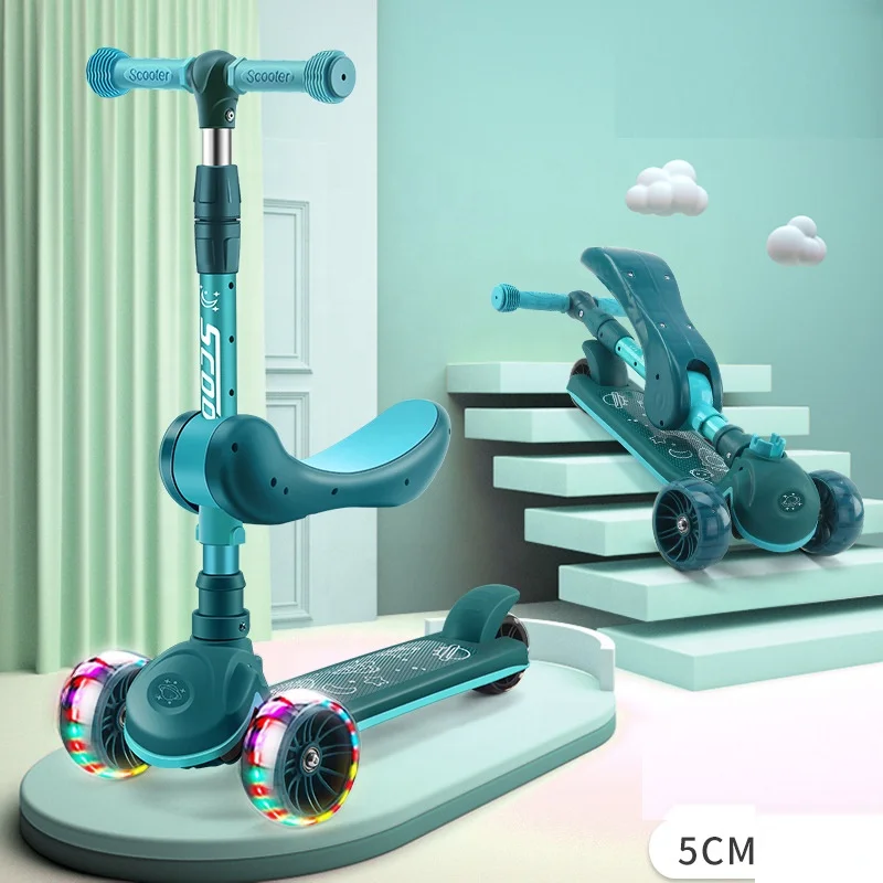 high quality multi-functional buy foldable 2022 4 years old kids three wheels pedal kick scooter for girl boy kids