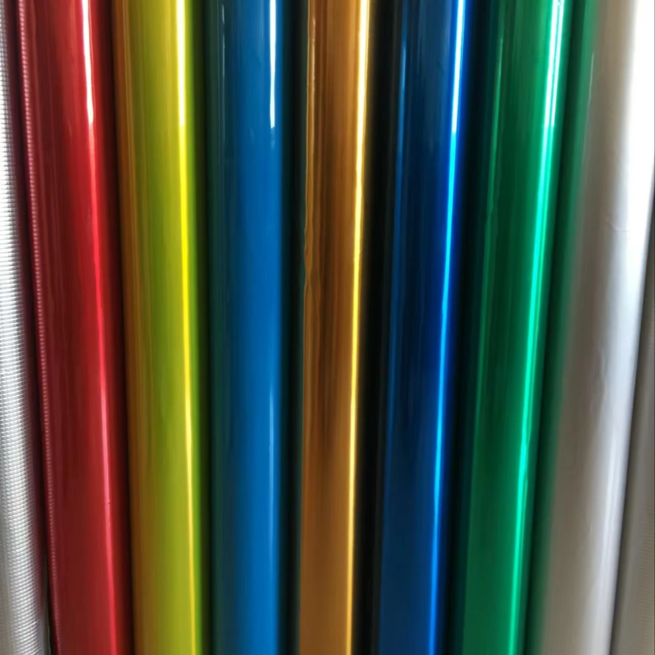 Fireproof Metallized Holographic Laser Film Plastic Decoration Metallized PVC Film For Tinsel