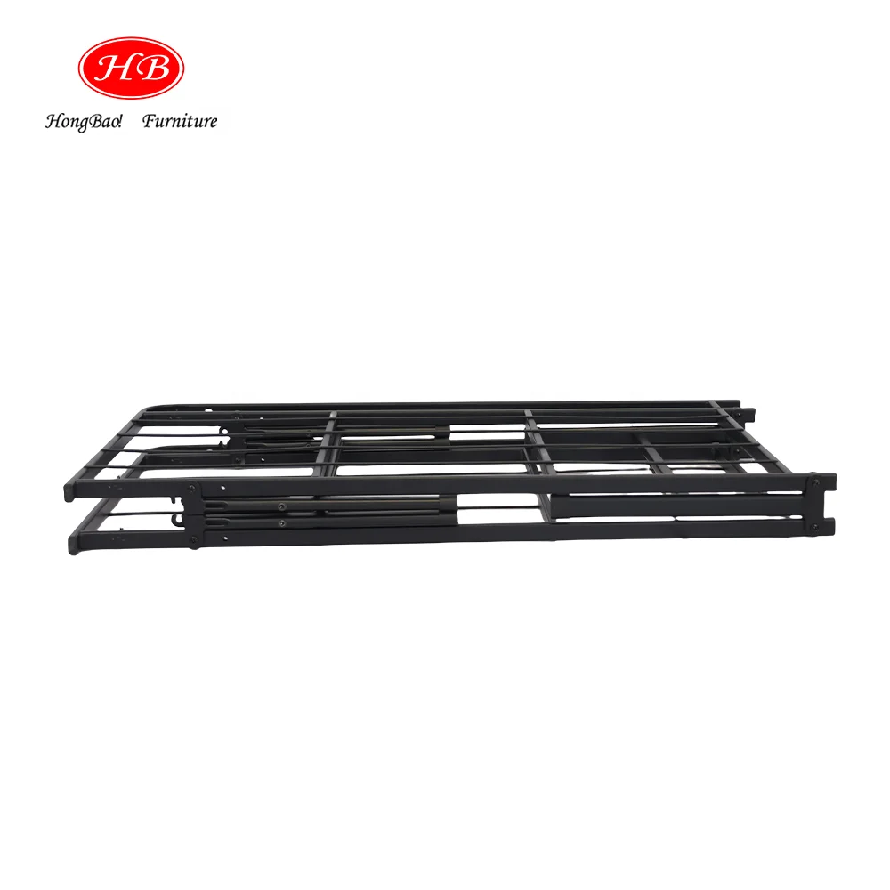 Bedroom Furniture Split Queen Sturdy Steel Folding Metal Platform Bed Base With Small Storage Space