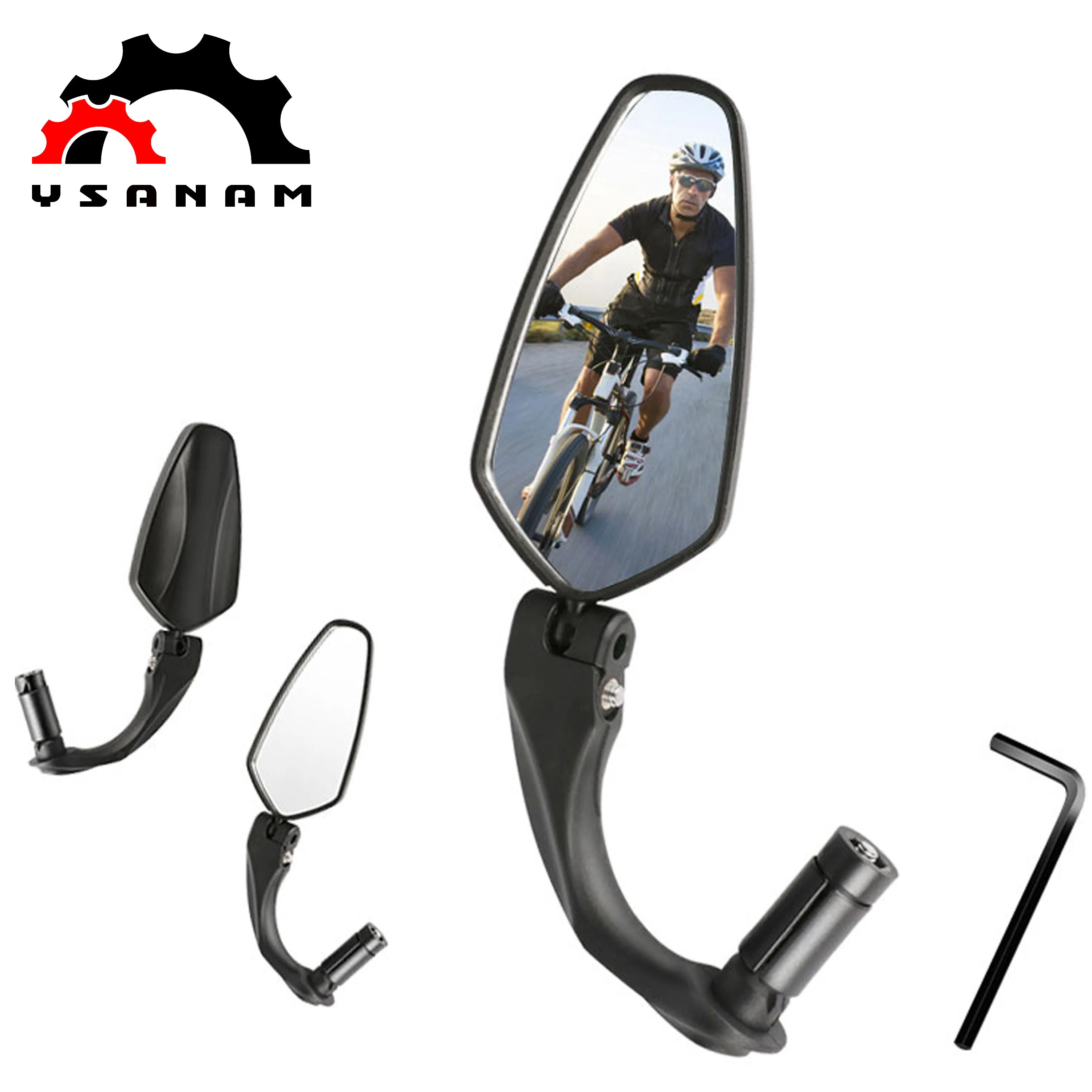 YSANAM Bicicleta 360 Degree Durable Bike Side Mirror Bicycle Handlebar Rearview Mirrors Cycle Rear View Mirror