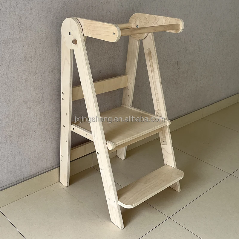 Kitchen Little Helper Stool Durable Plywood Learning Tower Folding