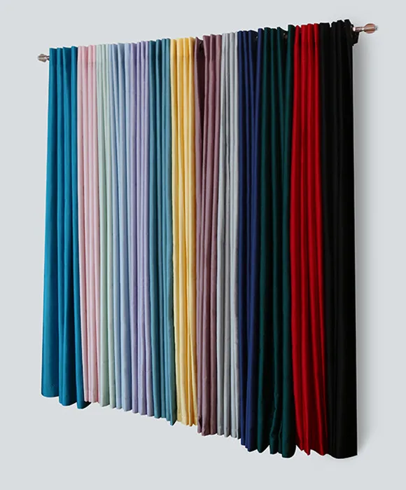 Hot Sale stocks fabrics 100% Polyester Faux Silk curtain Ready Made Curtain for Living room