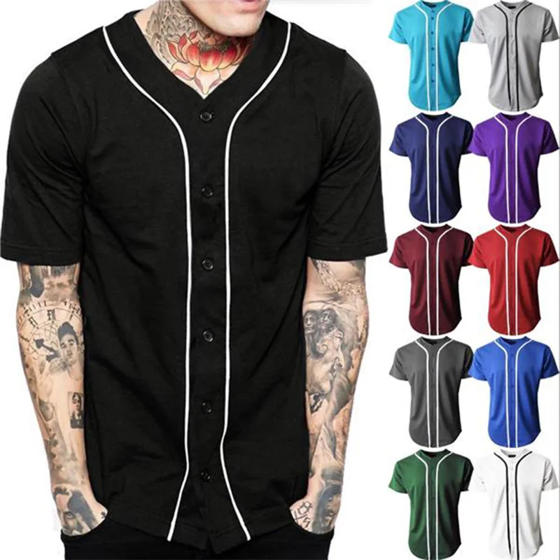2024 NEW Hip hop sik silk shirt men stripe Short sleeve Baseball uniform chemise homme Fashion men clothing Solid  shirts