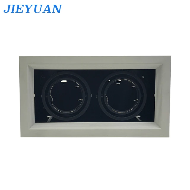 
Die Cast Aluminum Housing Grilled Light 2 Heads Recessed Down Light Grille Hotel Black Grilled Light 