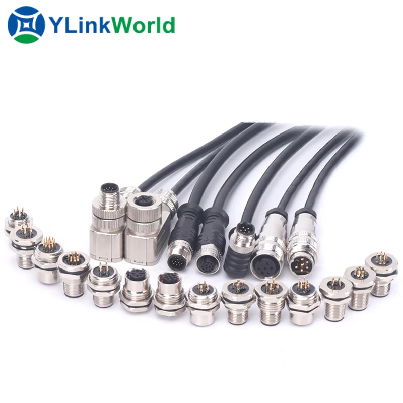m8 male female connector 2 3 4 5 6 7 8 9 10 12 13 14 15 16 18 19 20 24 pin auto aviation cable pcb push pull plastic connector