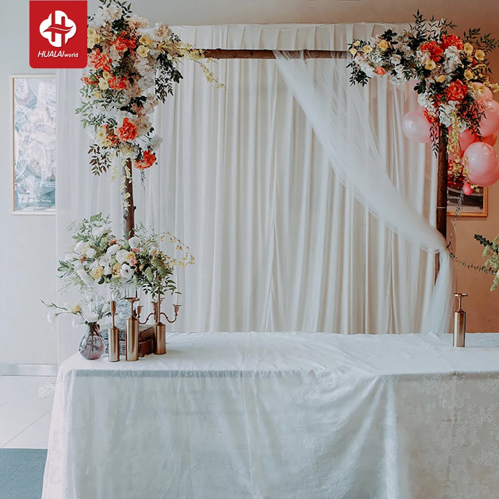 Белая искусственная шелковая подставка для торжеств занавески с занавесками украшение вечеринки свадьбы ткань