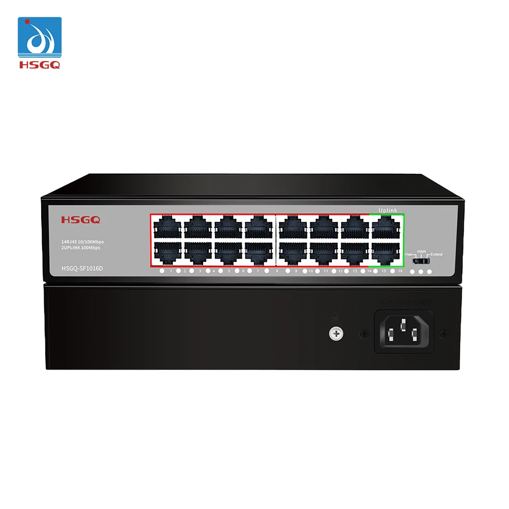 Factory Direct Sale  HSGQ-SF1016D Network Switches 16x10/100M RJ45 interfaces Switch 10/100M Ports Ethernet switch
