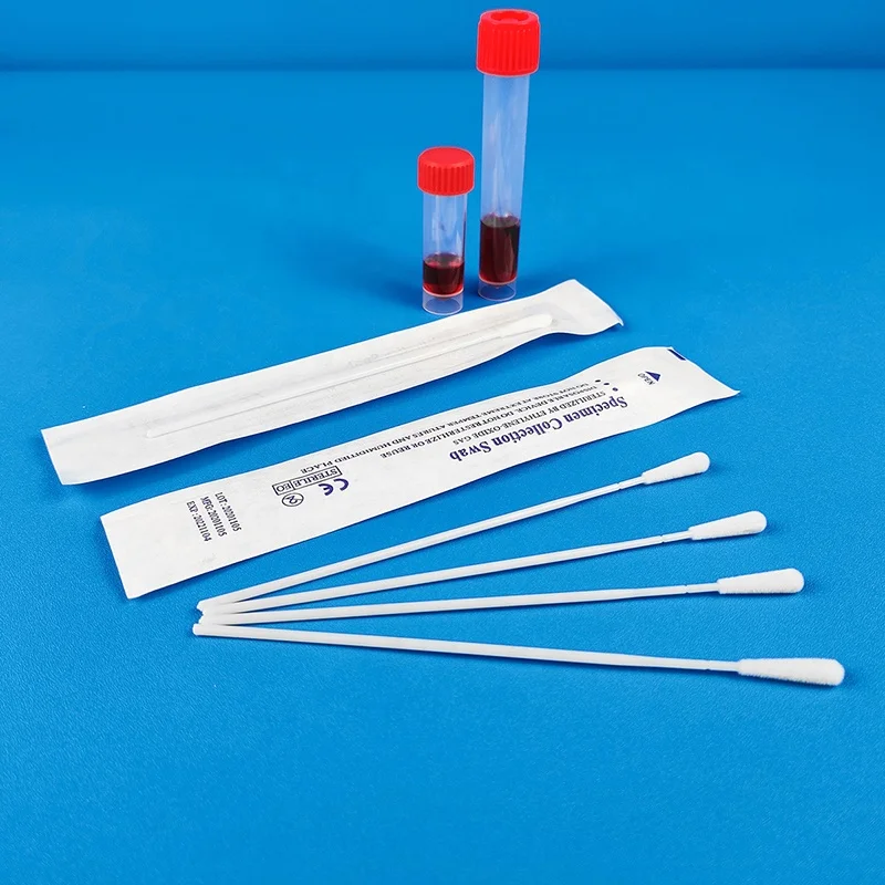 Disposable  collection transport media specimen flocked oral nasopharyngeal swabs kit vtm tubes viral sampling tube