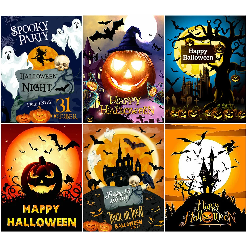 Halloween Diamond Painting Pumpkin Festival Full Drill Embroidery Home Decor Haunted House Diamond Painting Kit
