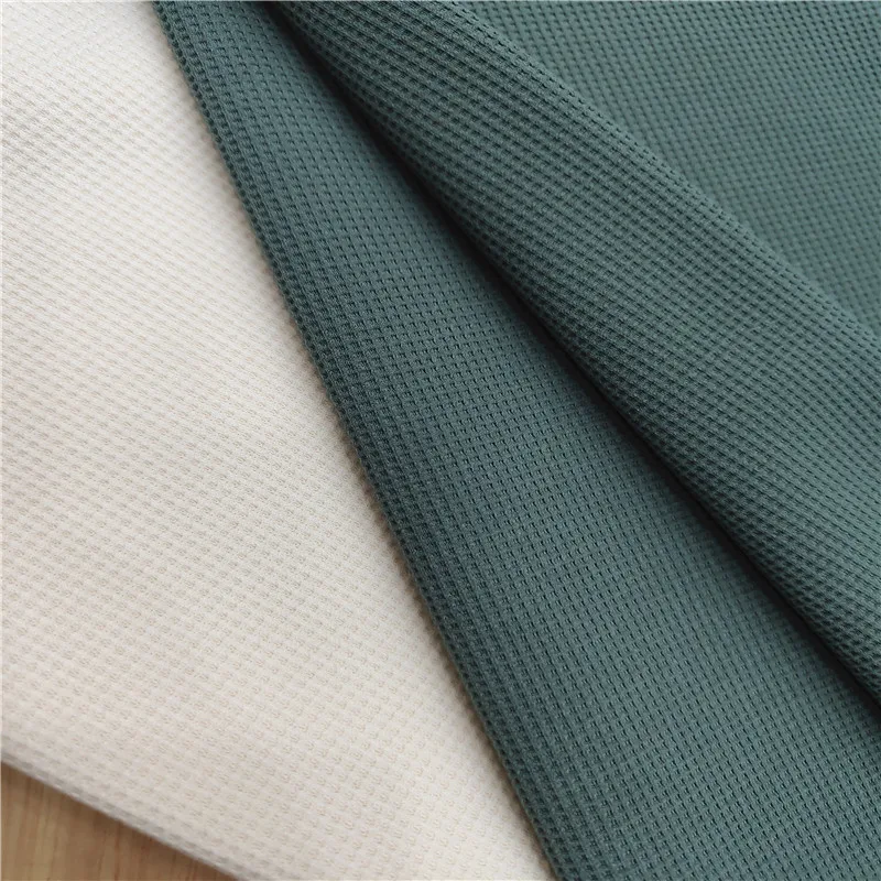 Boran Textile Fashionable Custom Color Waffle Weave Cotton Fabric Polyester Brush Fabric Cotton Waffle Fabric