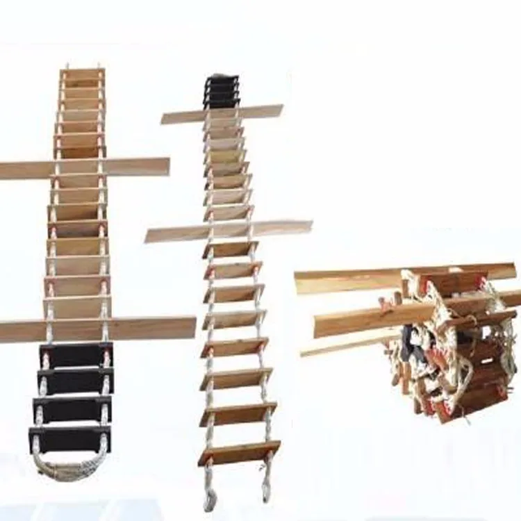 Factory good quality marine boat marine Emergency Escape wooden Rope Embarkation ladder