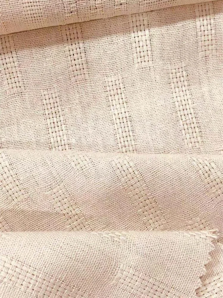 New Arrival Rayon Polyester Linen Stripe Dobby Woven Fabric for Garment