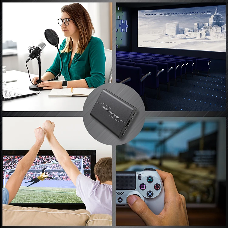 PWAY New USB2.0 4K Video Audio Output Capture Card With Microphone