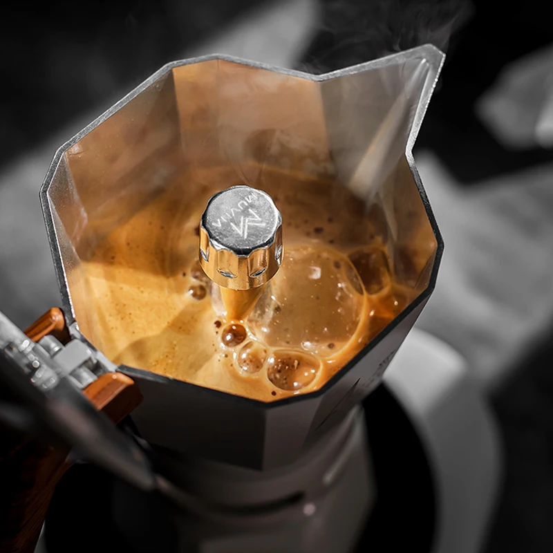 3 Cups 6 Cups 9 Cups Classic Italian Coffee Maker Aluminum Temperature Controlled Double Valves Stovetop Induction Moka Pot