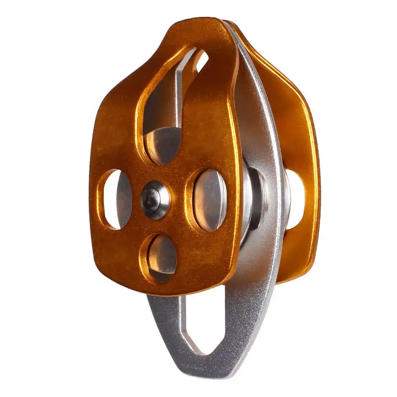 Custom High Efficiency Rescue Pulley Outdoor Climbing Pulley Block Aviation Aluminum Alloy Climbing Double Pulley