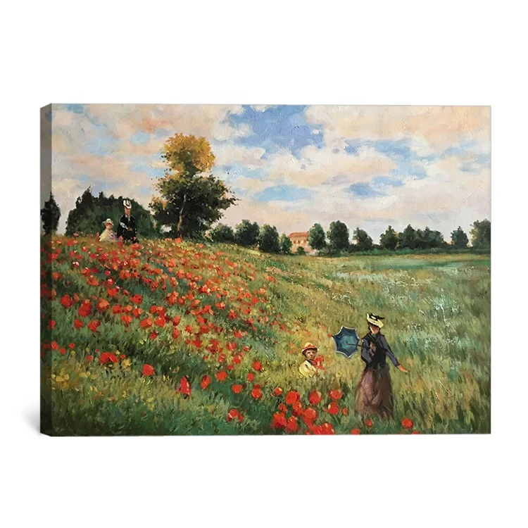 Claude Monet Poppy Field in Argenteuil beautiful scenery oil painting reproduction