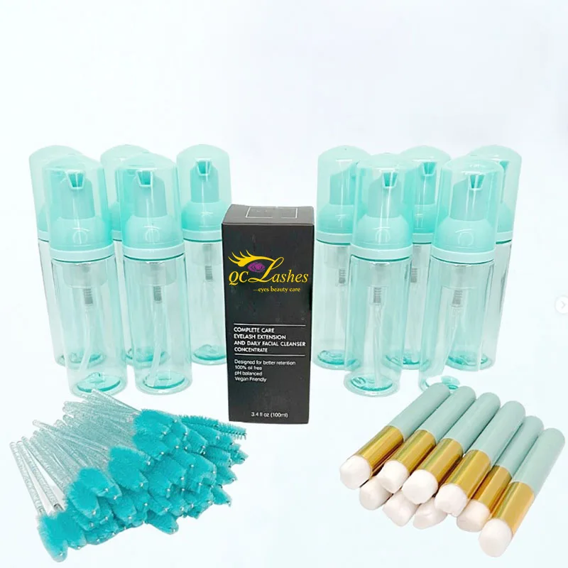 Custom logo lash shampoo different bottle color lash foam cleanser lash bath pink white black eyelash extensions shampoo