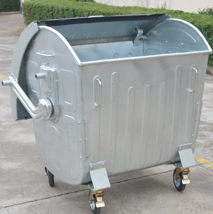 1100L galvanized trash can truck