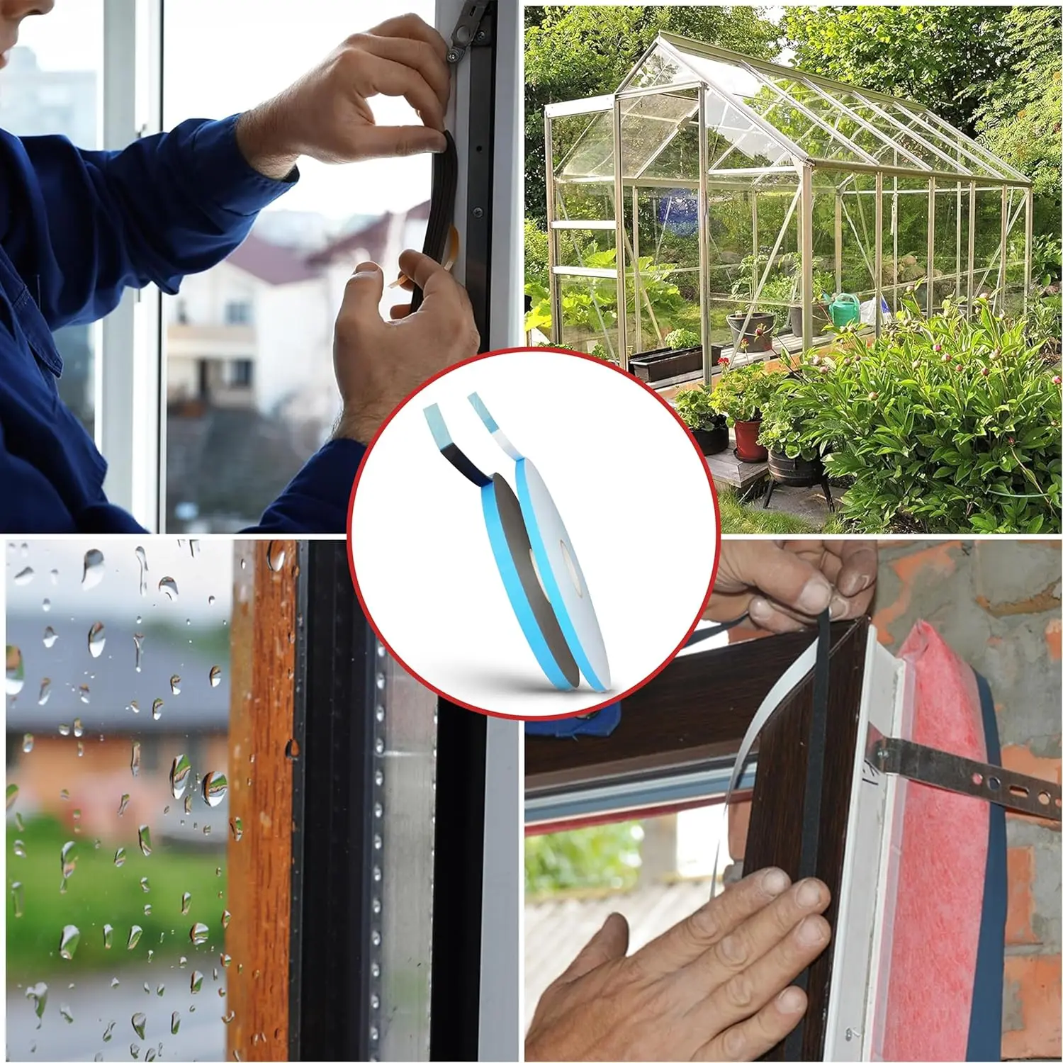 Double Coated Weather Resistant Window Glazing Foam Tape For Glass Bonding Panel Installation Gap Filling Insulated Casements