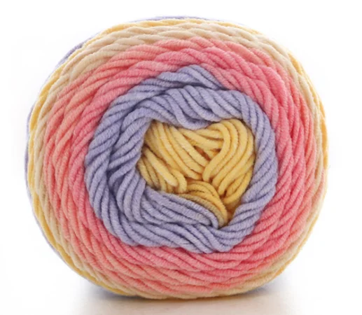 High Quality Cake Yarn Fancy Knitting Yarn Blended Yarn Rainbow