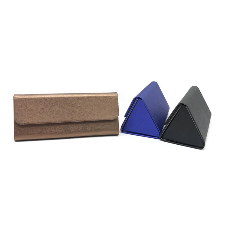 2020 new fashion top quality triangle sunglass case folding glasses case with logo eyewear packaging box