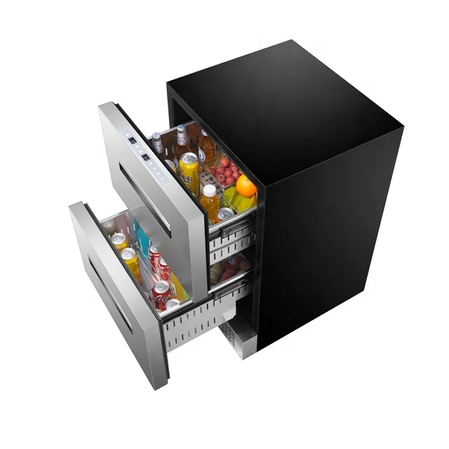Outdoor Two Drawer Outdoor Rated Refrigerator, Stainless Steel