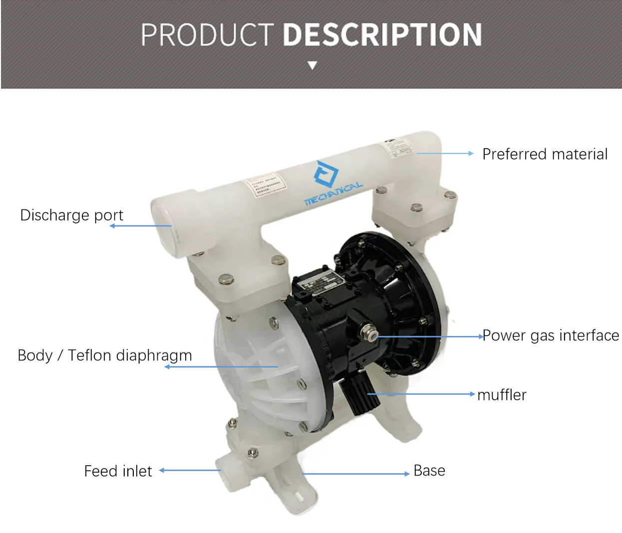 Hot sale Pneumatic diaphragm pump for conveying food grade granular sauce