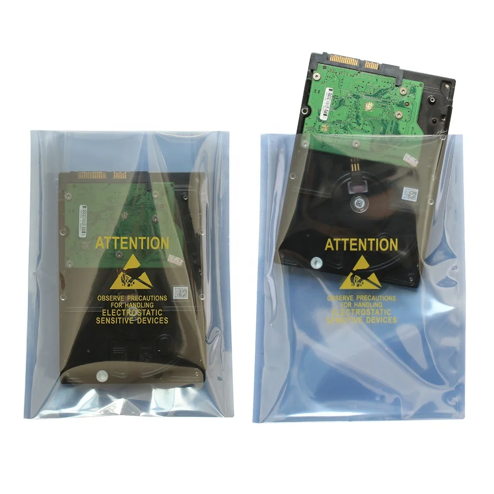 6 x 9 cm Custom ESD Shielding Bags Hard Disk Drive Packaging Bag Antistatic ESD shielding zip lock bag