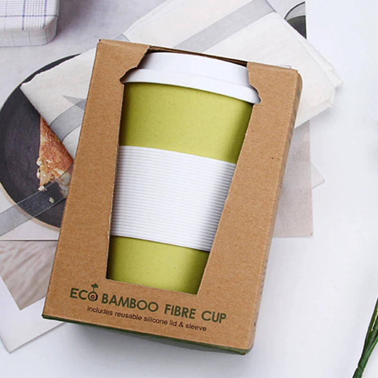 Bamboo Fiber Eco-friendly Reusable Mugs Free Travel  Coffee Cup for Office and Home
