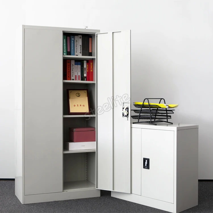 Multipurpose 2 Door Metal Filing Cabinet/2 Door Steel File Storage Cabinet with 4 Shelves