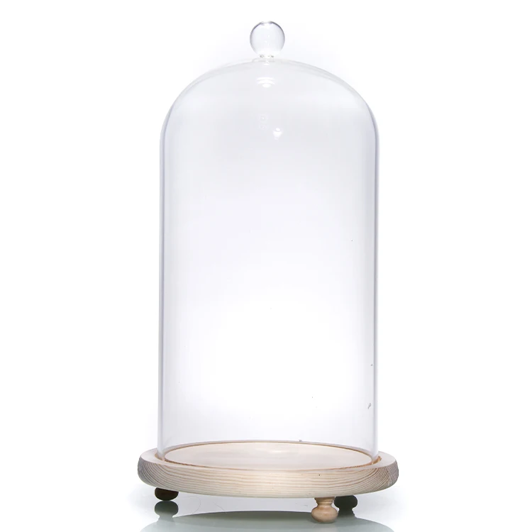 Custom Christmas Glass Candle Jar With Bell Cloche Dome Lid Scented Wax Cup Candle Holder