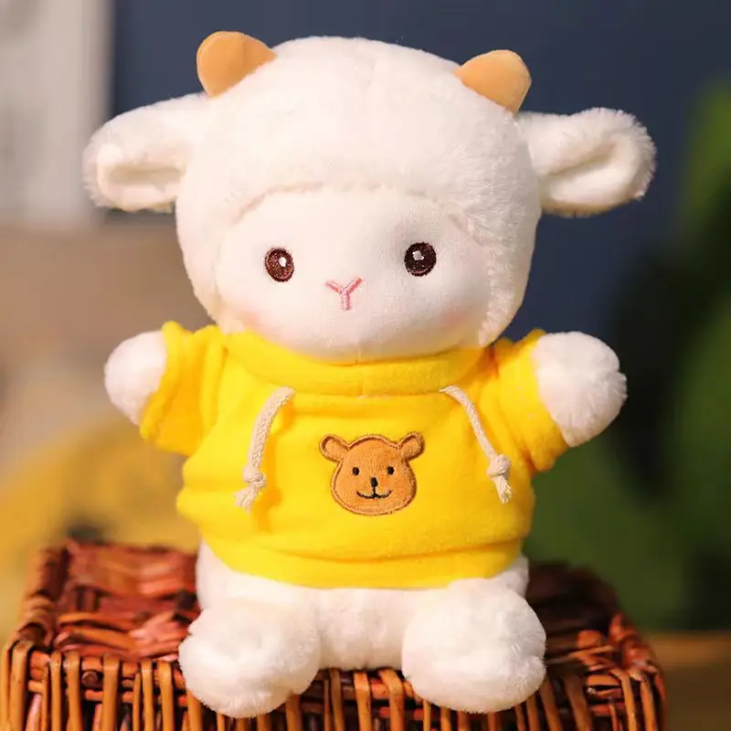 Custom make your own soft plush baby lamb stuffed plush toy sheep 20cm plush dolls with clothes