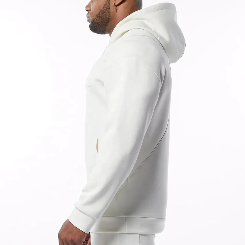 Mens custom logo oversized streetwear blank organic cotton tech fleece heavyweight essentials embossed hoodie for men