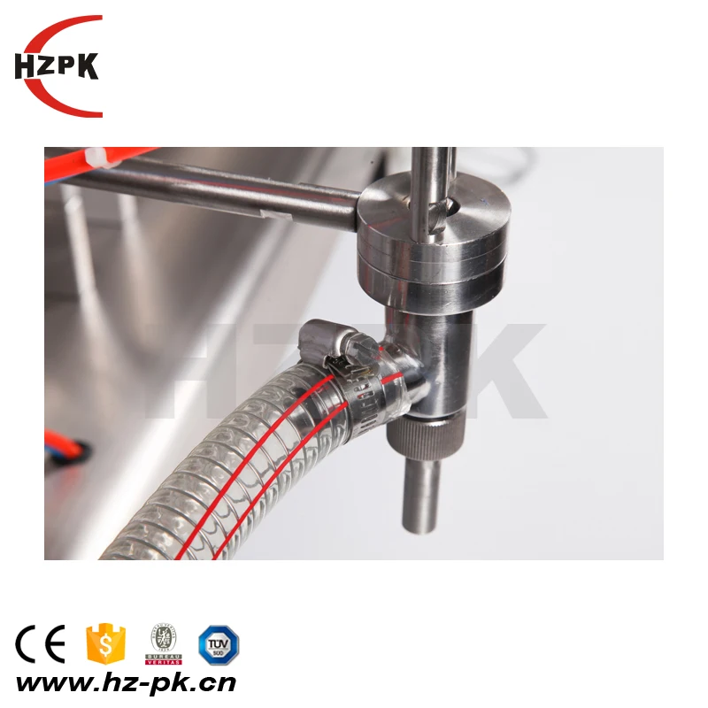 HZPK small semi automatic perfume water milk juce beverage liquid bottle piston filling machine