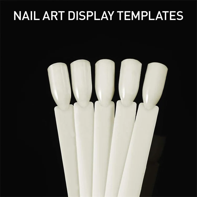 Jinyi 50 Tips Transparent With Metal Screw Split Ring Holder Polish Board Practice Sticks Tool Fan-shaped Nail Art Display Tips