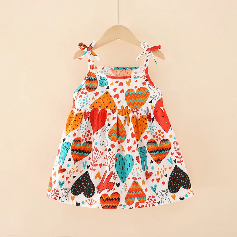 Baby Girl Northeast Big Flower New Summer Dress 2024 Summer Suspender Skirt Thin Section
