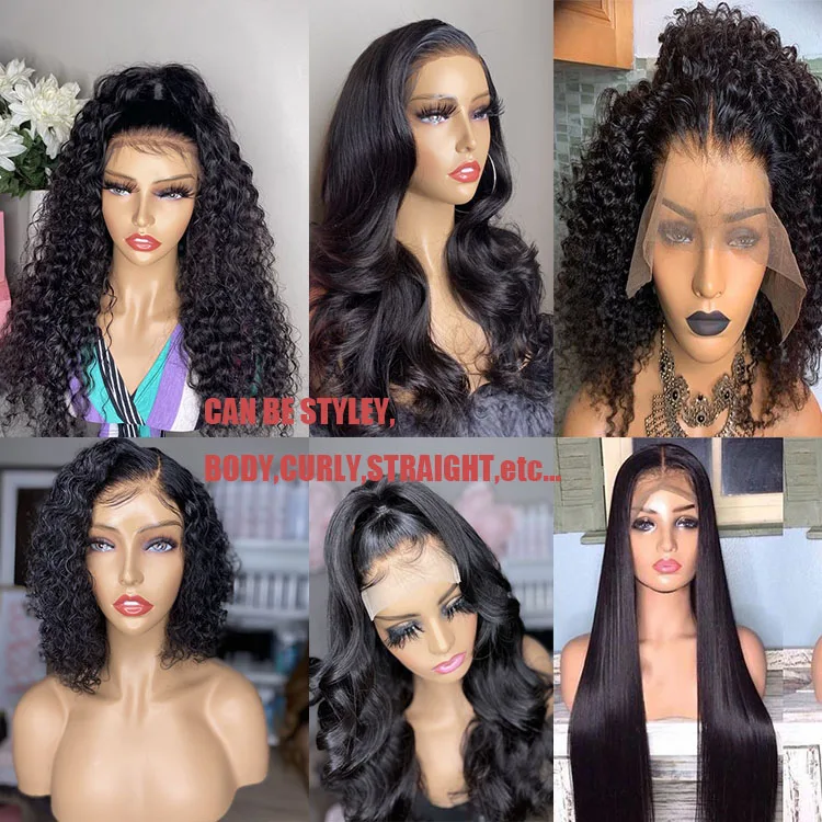 
13x6 Hd Transparent Swiss Lace Wigs Human Hair Lace Front Glueless Brazilian 100% Virgin Natural Human Hair Wigs Vendor Stock 