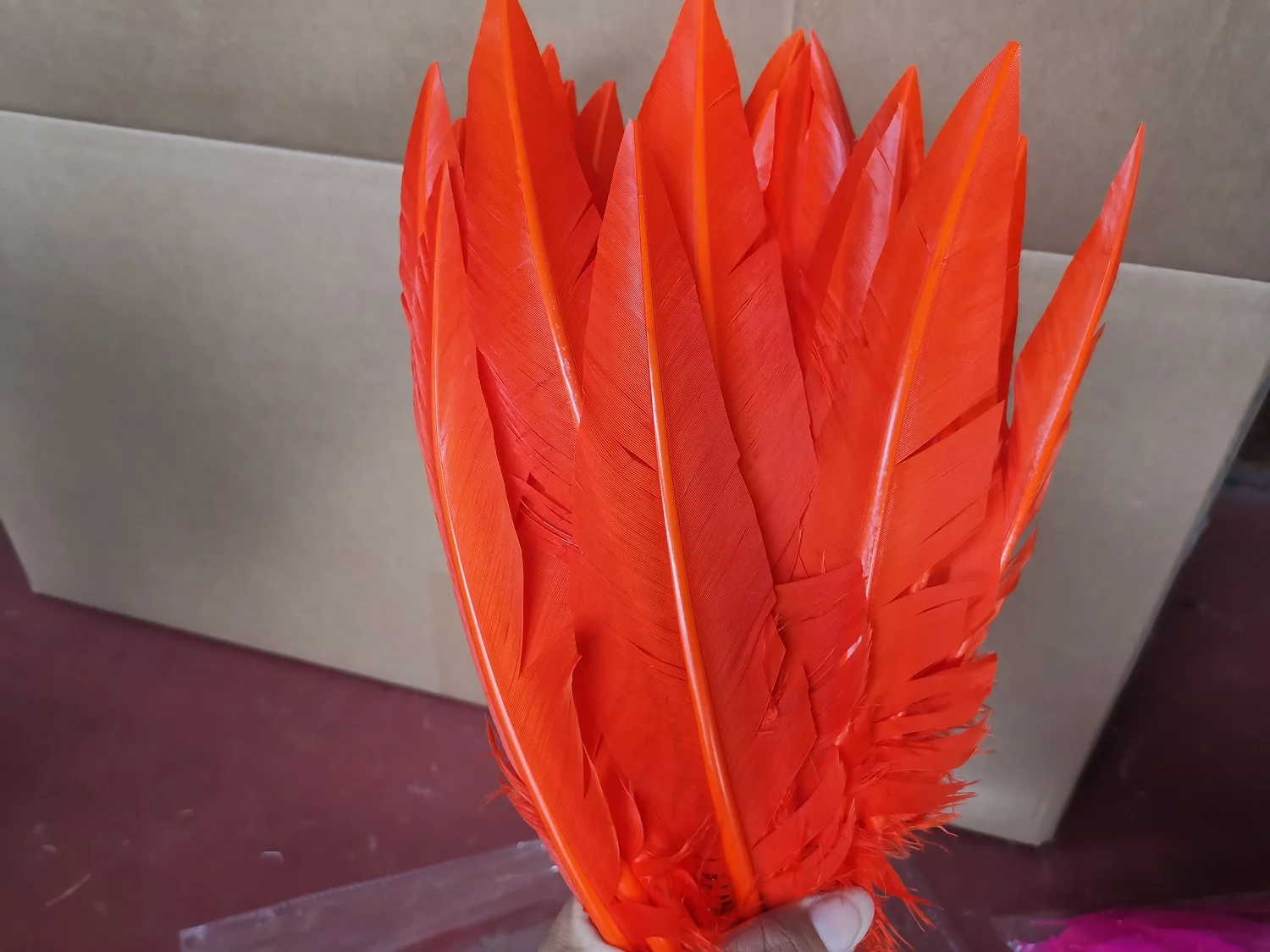 Pink Quill Turkey Feather For Craft DIY Headdress Hat Hair Costume Cosplay Accessory Carnival Party Wedding Home Floral Decor